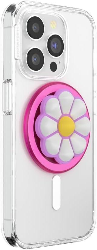 imagePopSockets Phone Grip for MagSafe Magnetic Holder Phone Stand Cute Pink Curves ClayDoodle Daisy