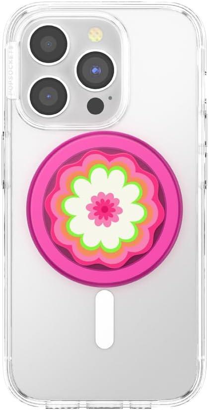 imagePopSockets Phone Grip for MagSafe Magnetic Holder Phone Stand Cute Pink Curves ClayKaleidoscope Pink