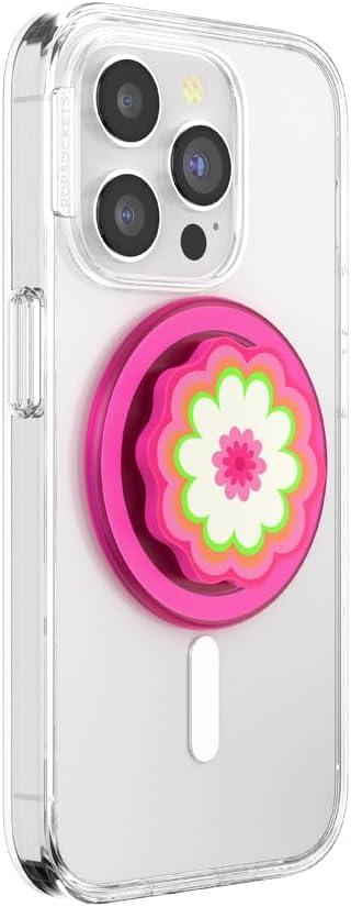 imagePopSockets Phone Grip for MagSafe Magnetic Holder Phone Stand Cute Pink Curves ClayKaleidoscope Pink
