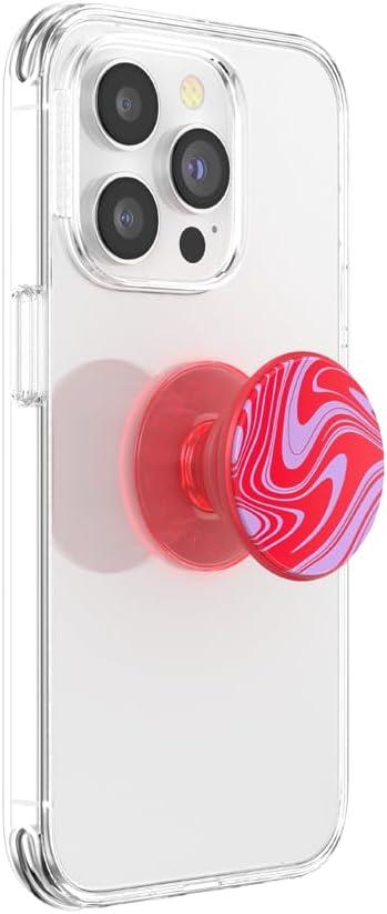 imagePopSockets Phone Grip for MagSafe Magnetic Holder Phone Stand Cute Pink Curves ClayPink