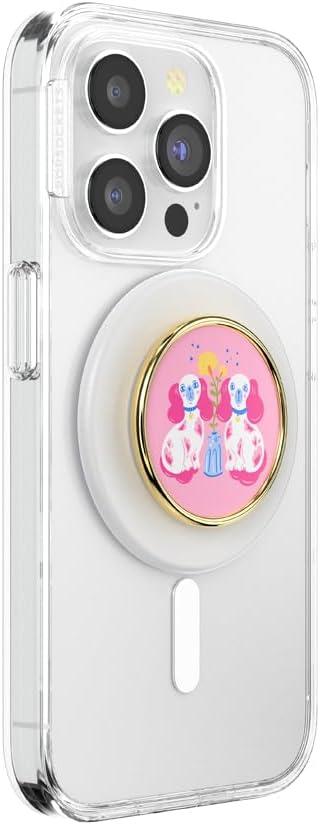 imagePopSockets Phone Grip for MagSafe Magnetic Holder Phone Stand Cute Pink Curves ClayStaffordshire