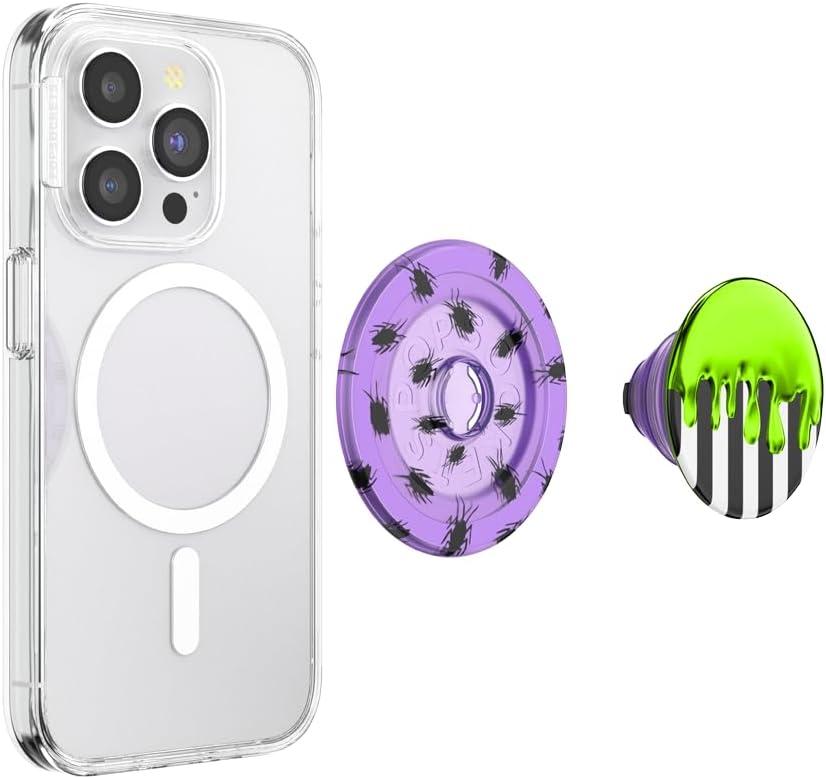 imagePopSockets Phone Grip with Expanding Kickstand Adhesive Grip Shaky Bones WhiteBeetlejuice Drip