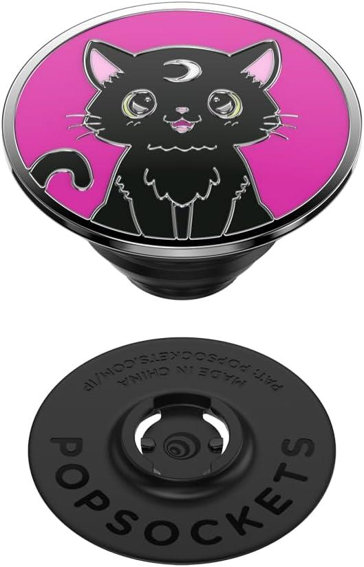 imagePopSockets Phone Grip with Expanding Kickstand Adhesive Grip Shaky Bones WhiteBlack Cat Magic