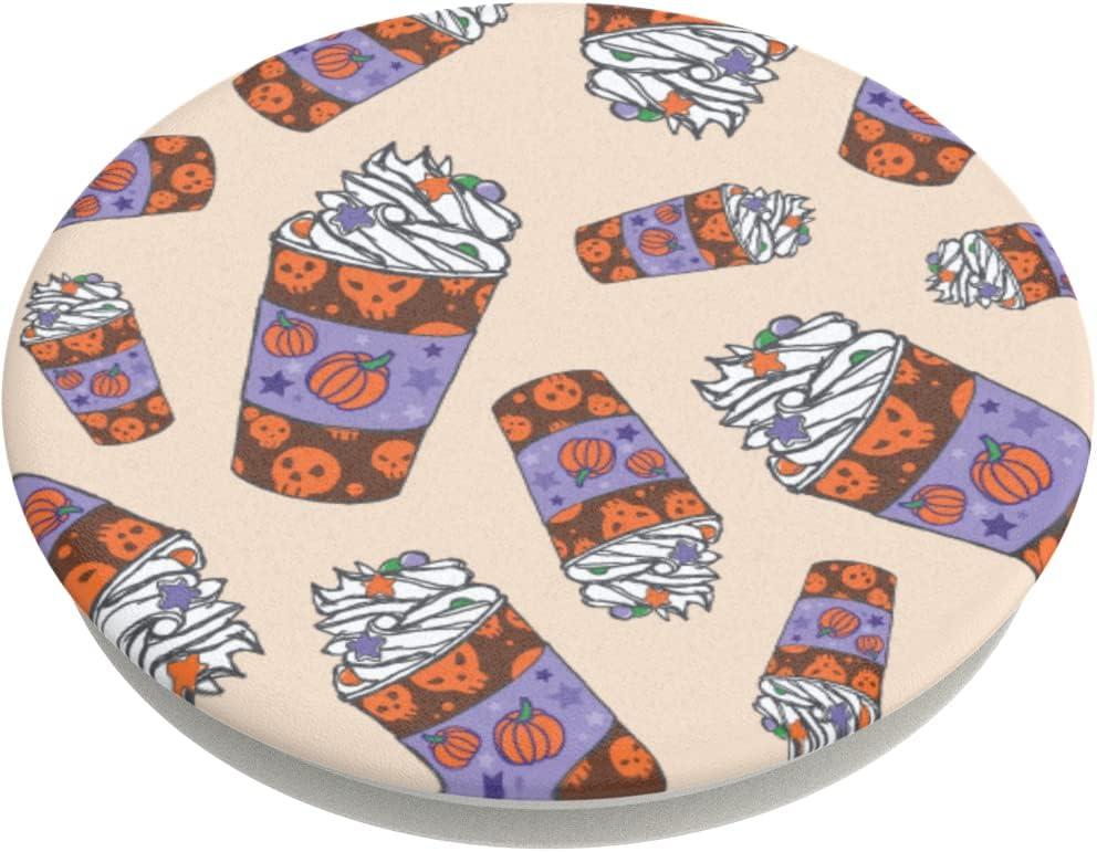 imagePopSockets Phone Grip with Expanding Kickstand Adhesive Grip Shaky Bones WhitePumpkin Spice