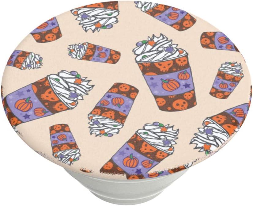 imagePopSockets Phone Grip with Expanding Kickstand Adhesive Grip Shaky Bones WhitePumpkin Spice