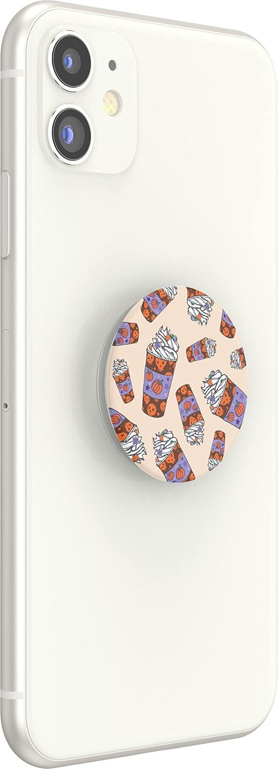 imagePopSockets Phone Grip with Expanding Kickstand Adhesive Grip Shaky Bones WhitePumpkin Spice