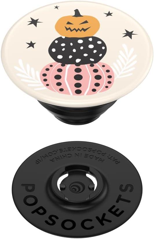 imagePopSockets Phone Grip with Expanding Kickstand Adhesive Grip Shaky Bones WhitePumpkin Stack