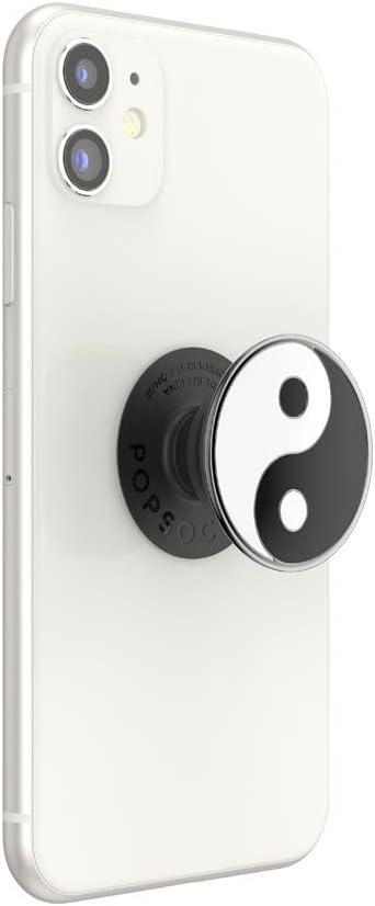 imagePopSockets Phone Grip with Expanding Kickstand Adhesive Grip Shaky Bones WhiteYin Yang