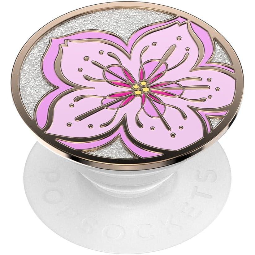 imagePopSockets Phone Grip for MagSafe Magnetic Holder Phone Stand Cute Pink Curves ClayGlitter Blossom
