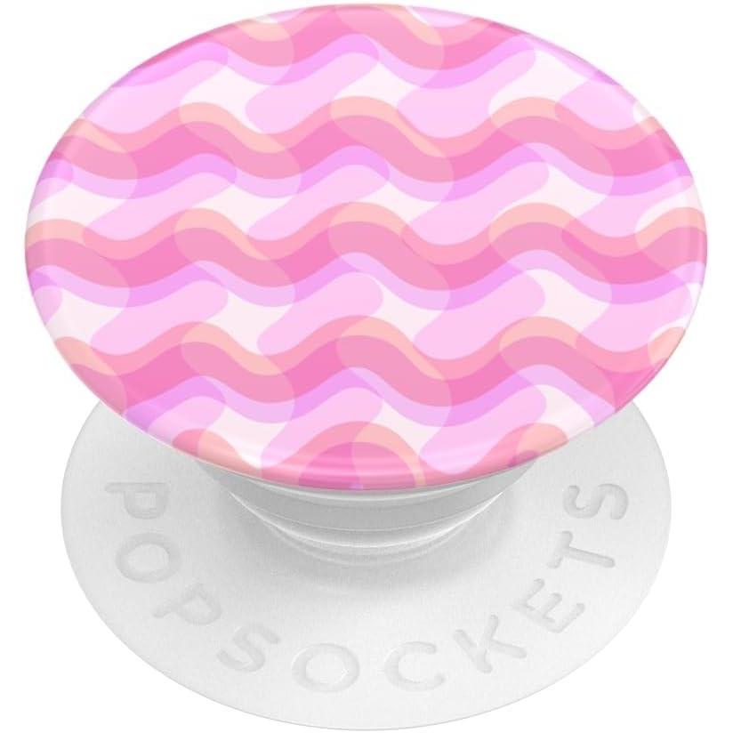 imagePopSockets Phone Grip for MagSafe Magnetic Holder Phone Stand Cute Pink Curves ClayRosy Waves