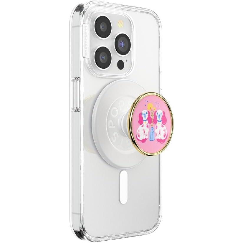 imagePopSockets Phone Grip for MagSafe Magnetic Holder Phone Stand Cute Pink Curves ClayStaffordshire