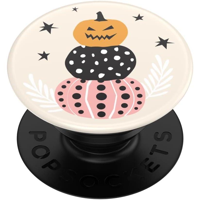 imagePopSockets Phone Grip with Expanding Kickstand Adhesive Grip Shaky Bones WhitePumpkin Stack