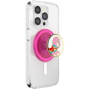 PopSockets Phone Grip for MagSafe, Magnetic Holder, Phone Stand, Cute Pink – Curves Clay(Carousel Pony)