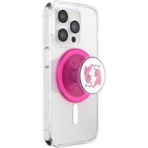 PopSockets Phone Grip for MagSafe, Magnetic Holder, Phone Stand, Cute Pink – Curves Clay(Le Tigre Boca)