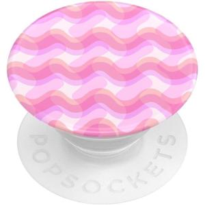 PopSockets Phone Grip for MagSafe, Magnetic Holder, Phone Stand, Cute Pink – Curves Clay(Rosy Waves)