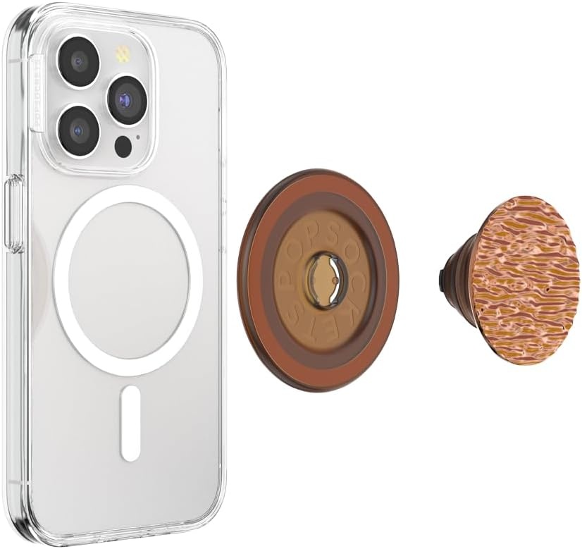 imagePopSockets Phone Grip for MagSafe Magnetic Holder Phone Stand Brown FATA Morgana AmberFata Morgana Amber