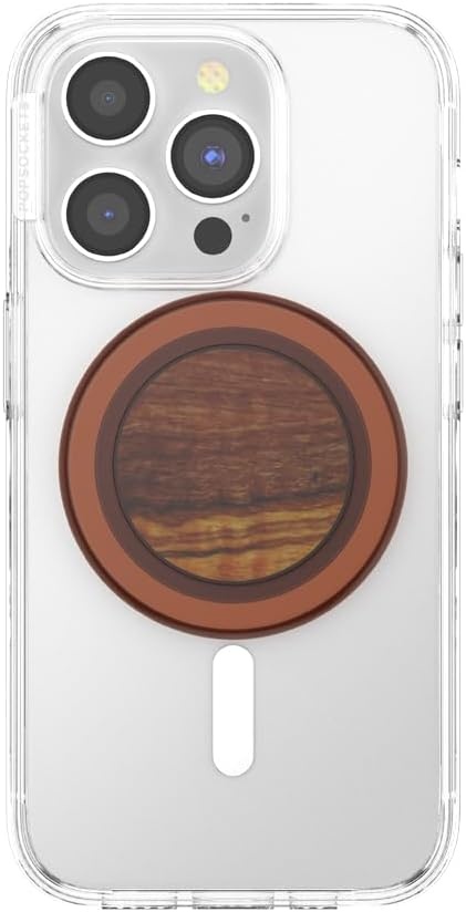 imagePopSockets Phone Grip for MagSafe Magnetic Holder Phone Stand Brown FATA Morgana AmberOlive Wood