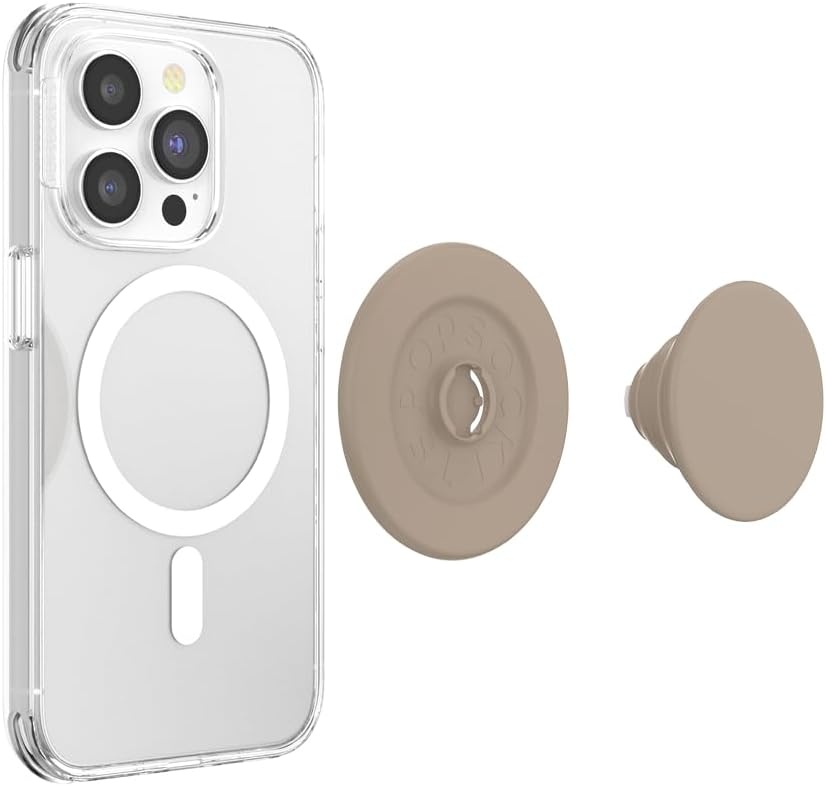 imagePopSockets Phone Grip for MagSafe Magnetic Holder Phone Stand Brown FATA Morgana AmberSoft Touch Latte