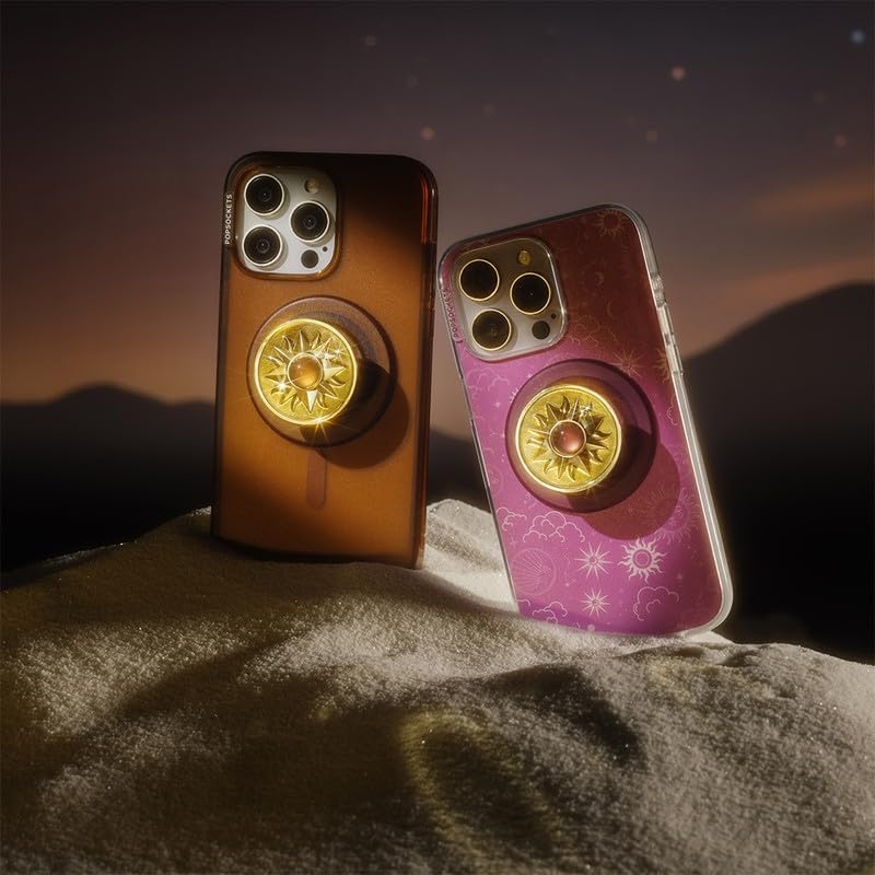 imagePopSockets Phone Grip for MagSafe Magnetic Holder Phone Stand Brown FATA Morgana AmberSun Jewel Amber