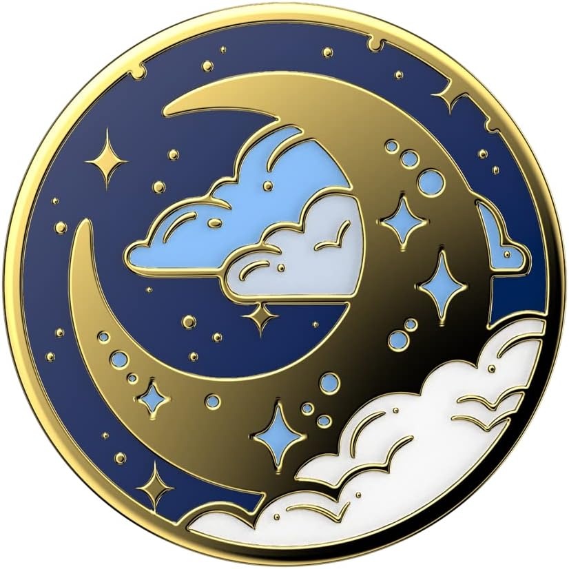 imagePopSockets Phone Grip with Expanding Kickstand Adhesive Grip Enamel Solar FlareFly Me To The Moon