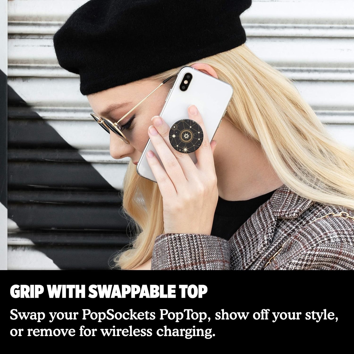 imagePopSockets Phone Grip with Expanding Kickstand Adhesive Grip Enamel Solar FlareStar Chart