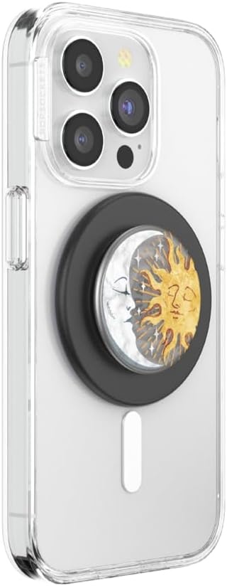 imagePopSockets Phone Grip with Expanding Kickstand Adhesive Grip Enamel Solar FlareTranslucent Sun and Moon
