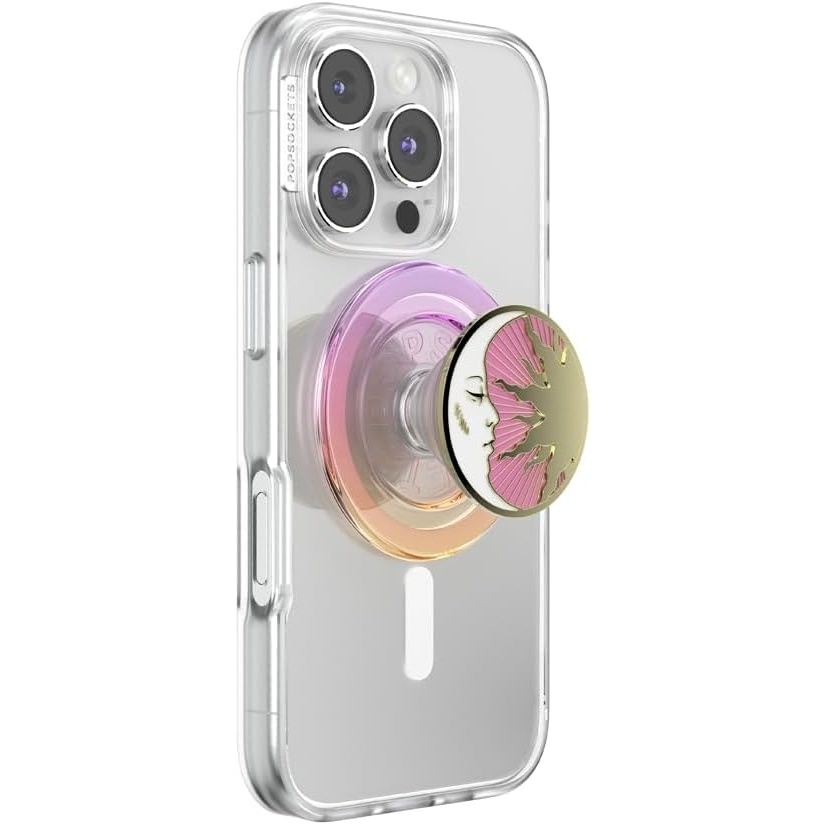 imagePopSockets Phone Grip with Expanding Kickstand Adhesive Grip Enamel  Solar FlareLunar Dreams Pink