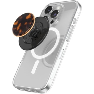 PopSockets Phone Grip for MagSafe, Magnetic Holder, Phone Stand, Brown – FATA Morgana Amber(Tortoise Shell)