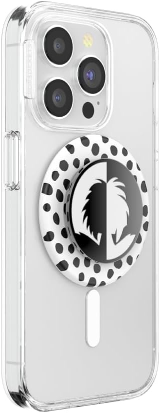 imagePopSockets Phone Grip for MagSafe Secure Magnetic Phone Grip amp Stand HandsFree Kickstand Wireless Charging Compatible Disney Heart Two CuteCruella De Vil