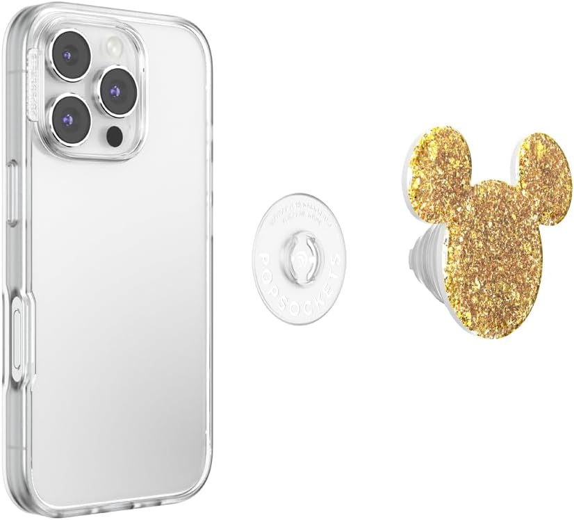 imagePopSockets Phone Grip for MagSafe Secure Magnetic Phone Grip amp Stand HandsFree Kickstand Wireless Charging Compatible Disney Heart Two CuteEarridescent Gold