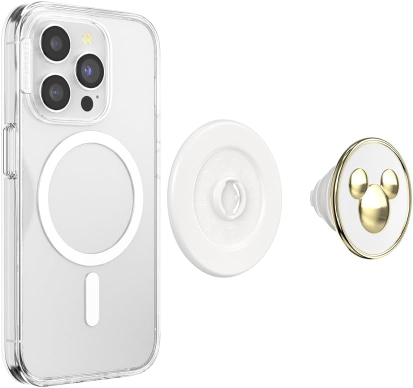 imagePopSockets Phone Grip for MagSafe Secure Magnetic Phone Grip amp Stand HandsFree Kickstand Wireless Charging Compatible Disney Heart Two CuteEnamel Mickey