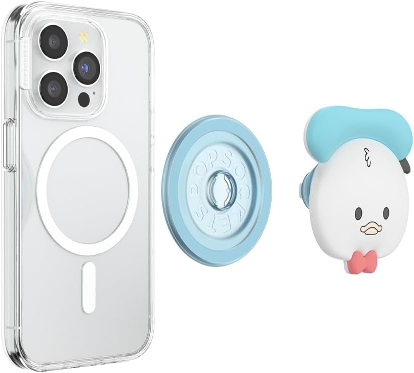 imagePopSockets Phone Grip for MagSafe Secure Magnetic Phone Grip amp Stand HandsFree Kickstand Wireless Charging Compatible Disney Heart Two CuteKawaii Donald