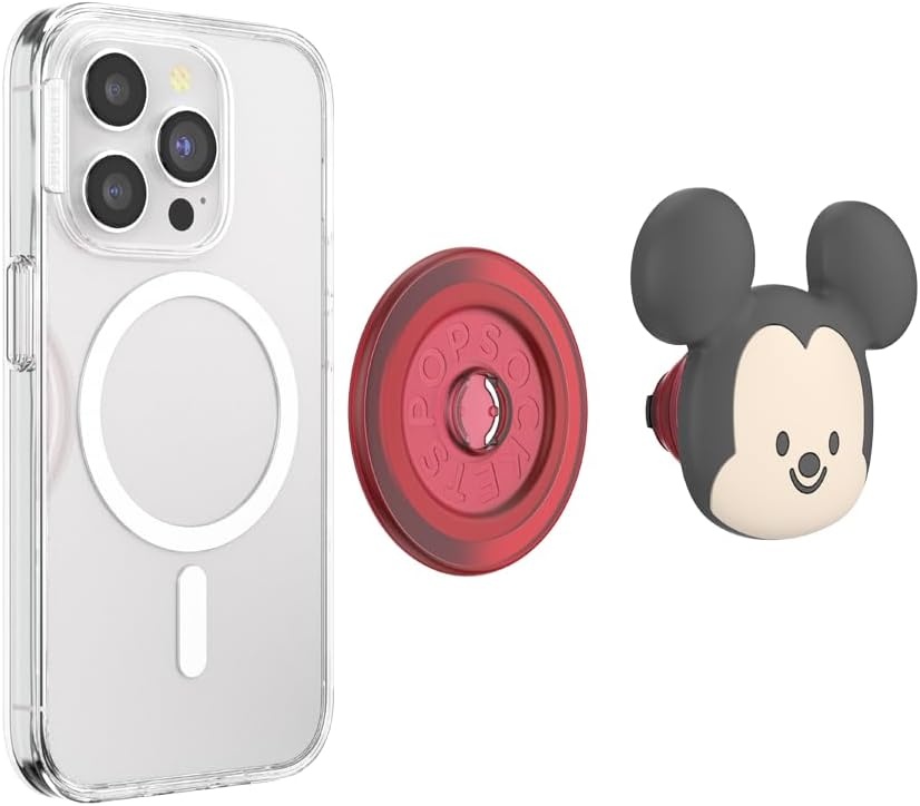imagePopSockets Phone Grip for MagSafe Secure Magnetic Phone Grip amp Stand HandsFree Kickstand Wireless Charging Compatible Disney Heart Two CuteKawaii Mickey