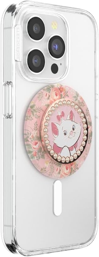 imagePopSockets Phone Grip for MagSafe Secure Magnetic Phone Grip amp Stand HandsFree Kickstand Wireless Charging Compatible Disney Heart Two CuteMarie in Bloom
