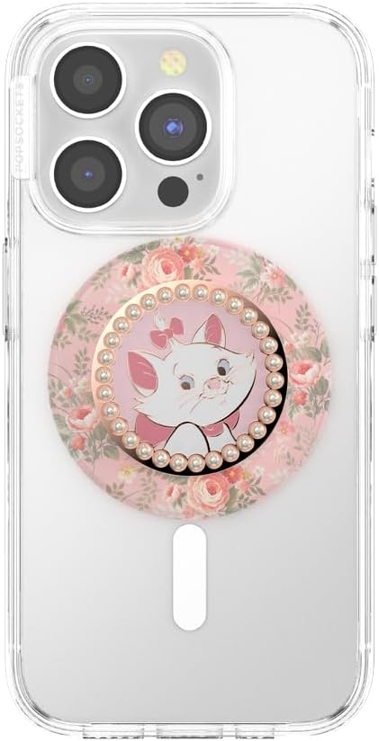 imagePopSockets Phone Grip for MagSafe Secure Magnetic Phone Grip amp Stand HandsFree Kickstand Wireless Charging Compatible Disney Heart Two CuteMarie in Bloom