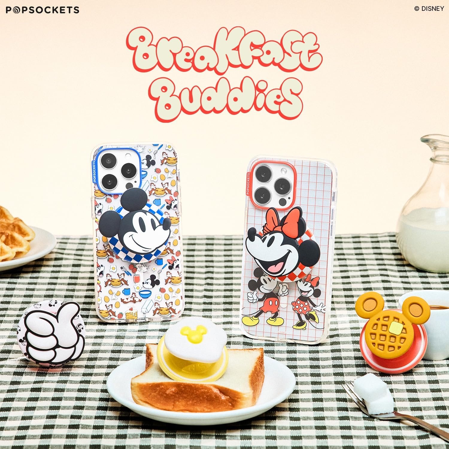 imagePopSockets Phone Grip for MagSafe Secure Magnetic Phone Grip amp Stand HandsFree Kickstand Wireless Charging Compatible Disney Heart Two CuteMickey Brain Fog