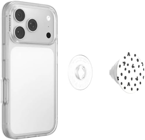 imagePopSockets Phone Grip for MagSafe Secure Magnetic Phone Grip amp Stand HandsFree Kickstand Wireless Charging Compatible Disney Heart Two CuteMickey Polka Dot White Adhesive