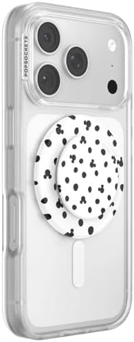 imagePopSockets Phone Grip for MagSafe Secure Magnetic Phone Grip amp Stand HandsFree Kickstand Wireless Charging Compatible Disney Heart Two CuteMickey Polka Dot White