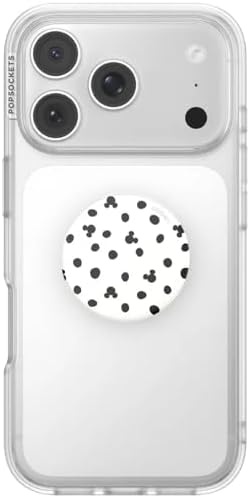 imagePopSockets Phone Grip for MagSafe Secure Magnetic Phone Grip amp Stand HandsFree Kickstand Wireless Charging Compatible Disney Heart Two CuteMickey Polka Dot White Adhesive
