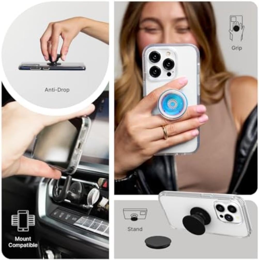 imagePopSockets Phone Grip for MagSafe Secure Magnetic Phone Grip amp Stand HandsFree Kickstand Wireless Charging Compatible Disney Heart Two CuteMickey Polka Dot White Adhesive