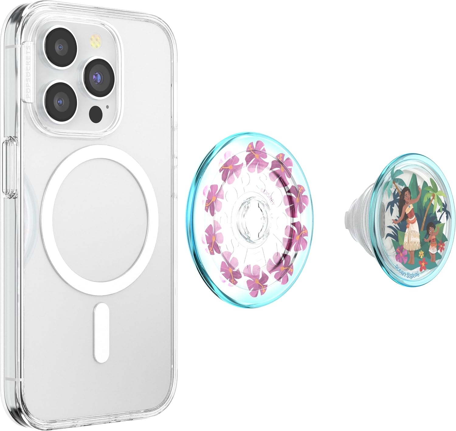 imagePopSockets Phone Grip for MagSafe Secure Magnetic Phone Grip amp Stand HandsFree Kickstand Wireless Charging Compatible Disney Heart Two CuteOcean Sisters
