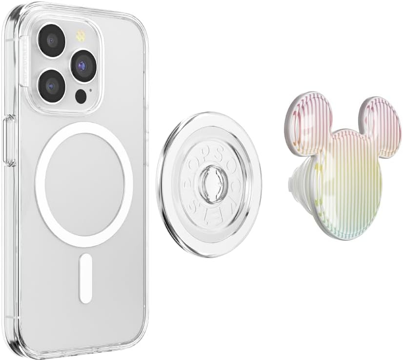 imagePopSockets Phone Grip for MagSafe Secure Magnetic Phone Grip amp Stand HandsFree Kickstand Wireless Charging Compatible Disney Heart Two CuteSherbert Mickey