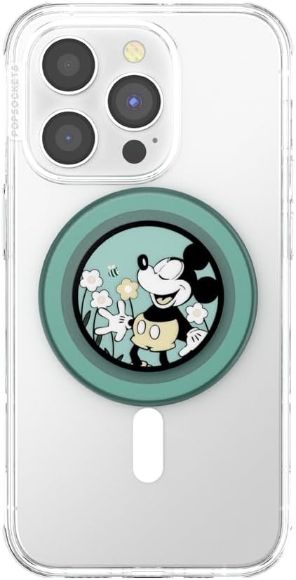 imagePopSockets Phone Grip for MagSafe Secure Magnetic Phone Grip amp Stand HandsFree Kickstand Wireless Charging Compatible Disney Heart Two CuteTonal Flower