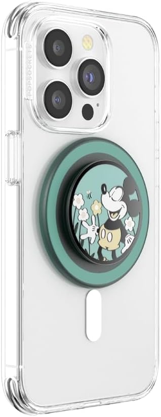 imagePopSockets Phone Grip for MagSafe Secure Magnetic Phone Grip amp Stand HandsFree Kickstand Wireless Charging Compatible Disney Heart Two CuteTonal Flower