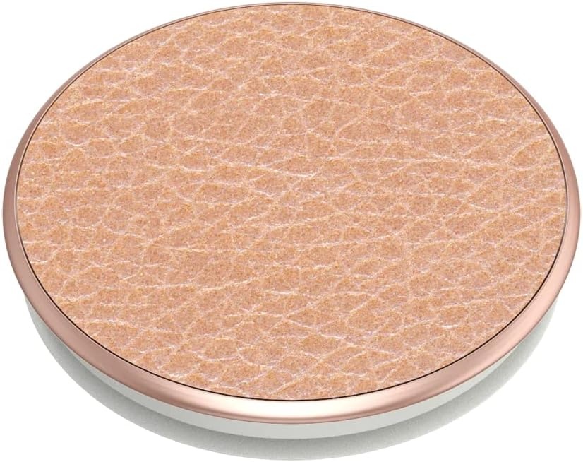 image:imagePopSockets Phone Grip with Expanding Kickstand Adhesive Grip Banded AgatePebbled Vegan Leather Rose Gold