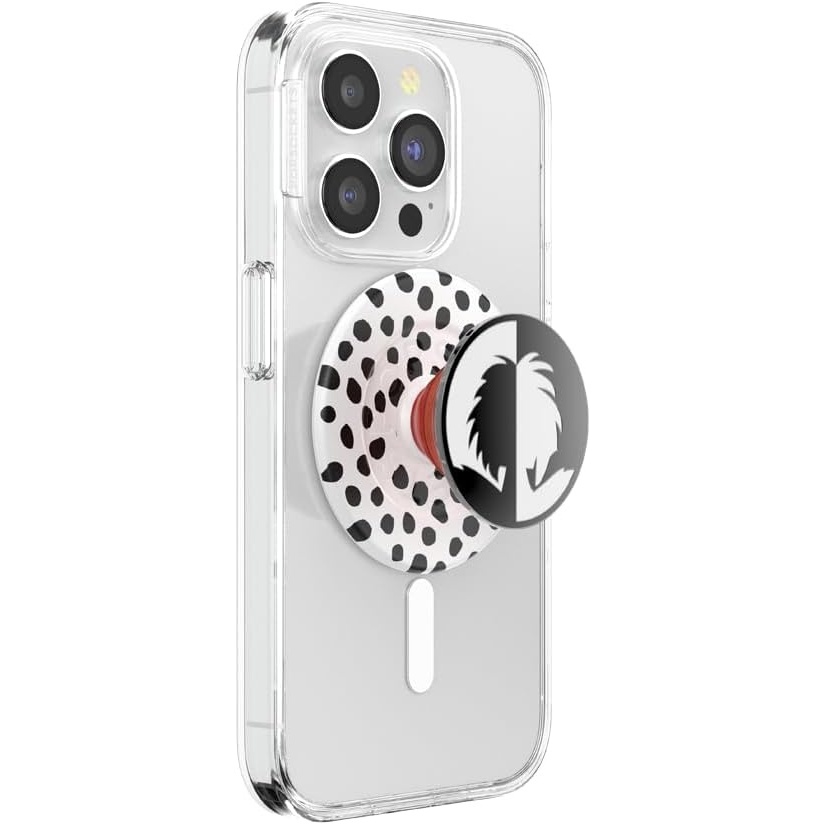 imagePopSockets Phone Grip for MagSafe Secure Magnetic Phone Grip amp Stand HandsFree Kickstand Wireless Charging Compatible Disney Heart Two CuteCruella De Vil
