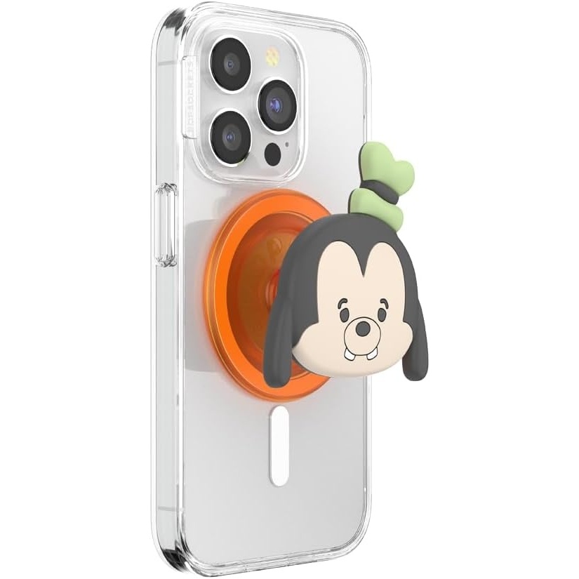 imagePopSockets Phone Grip for MagSafe Secure Magnetic Phone Grip amp Stand HandsFree Kickstand Wireless Charging Compatible Disney Heart Two CuteKawaii Goofy
