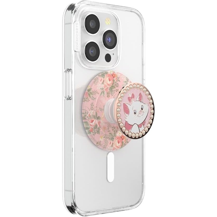 imagePopSockets Phone Grip for MagSafe Secure Magnetic Phone Grip amp Stand HandsFree Kickstand Wireless Charging Compatible Disney Heart Two CuteMarie in Bloom