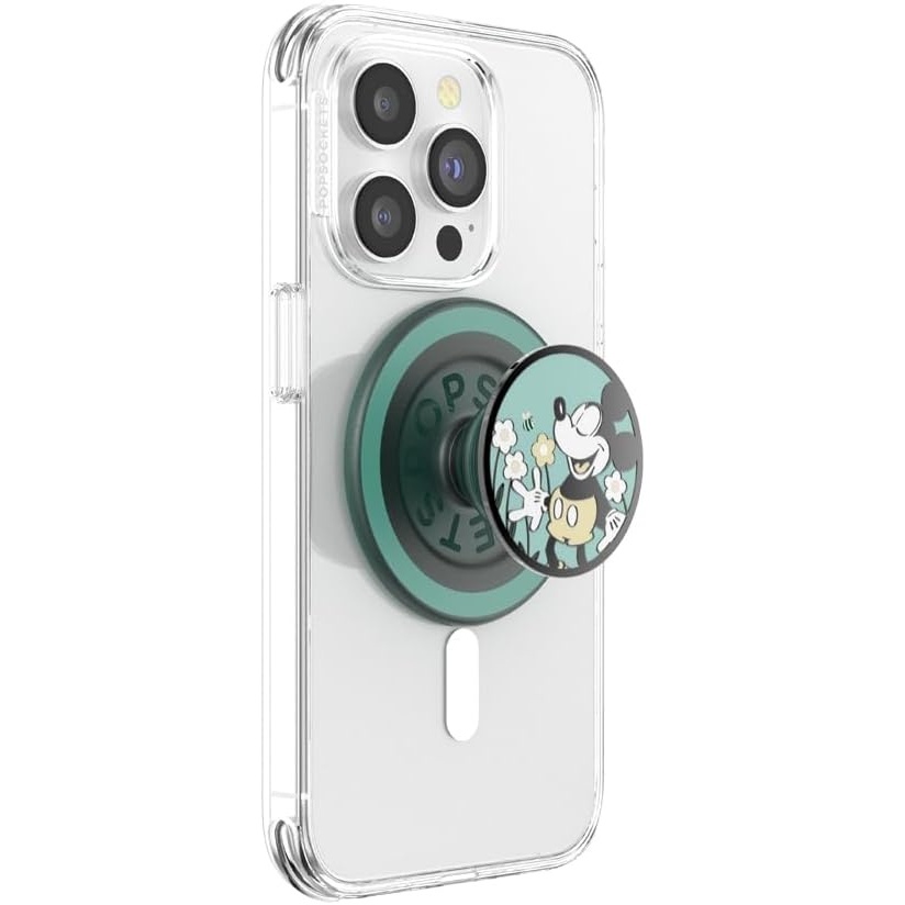 imagePopSockets Phone Grip for MagSafe Secure Magnetic Phone Grip amp Stand HandsFree Kickstand Wireless Charging Compatible Disney Heart Two CuteTonal Flower