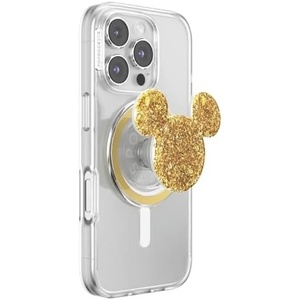 PopSockets Phone Grip for MagSafe, Secure Magnetic Phone Grip & Stand, Hands-Free Kickstand, Wireless Charging Compatible, Disney – Heart Two Cute(Earridescent Mickey Gold)